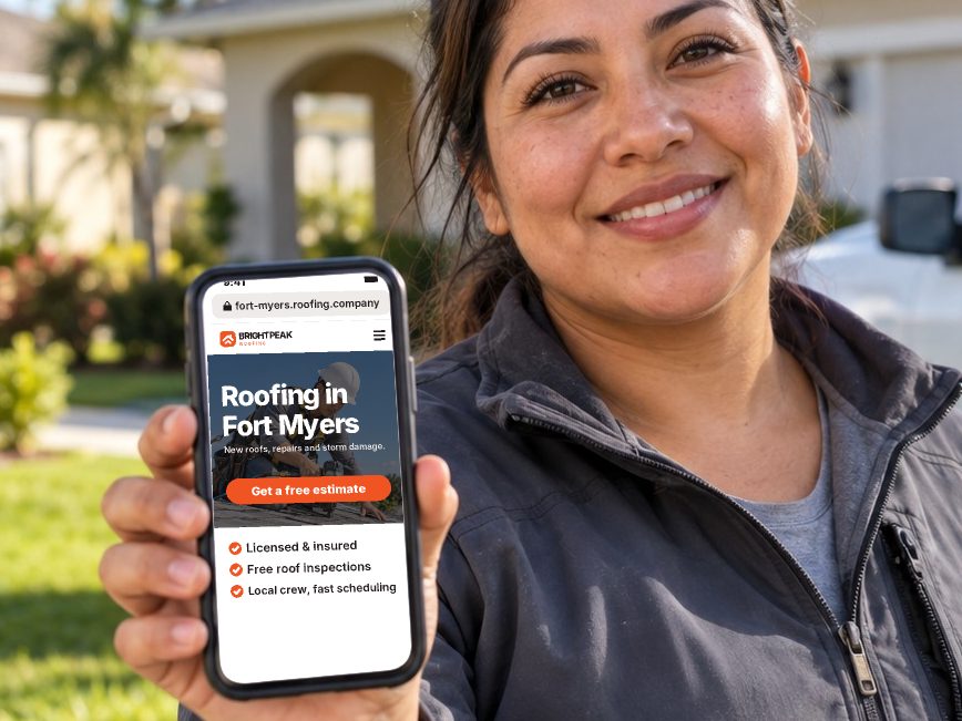 fort-myers.roofing.company open in a phone browser
